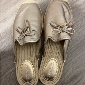 Coach Women's Gold Espadrille Loafers